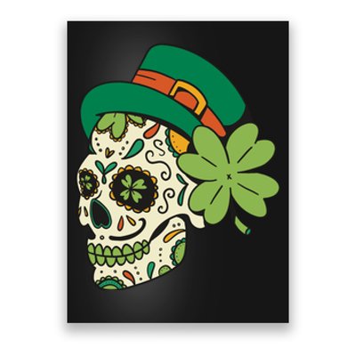 St Patricks Clover Skull Poster