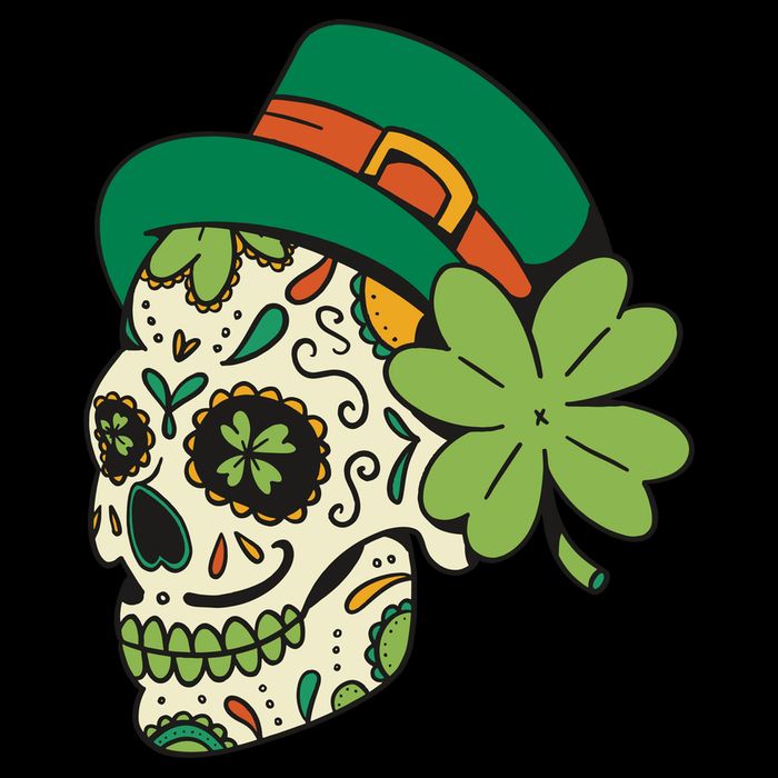 St Patricks Clover Skull Poster