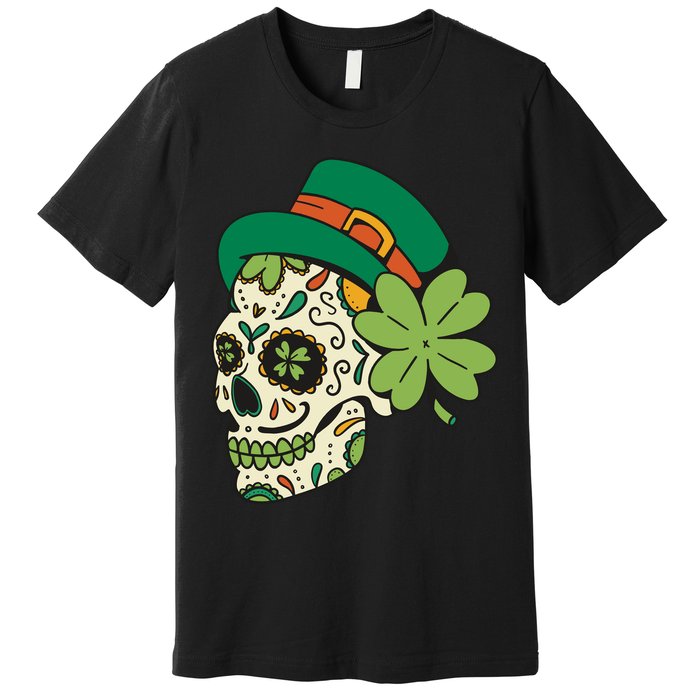 St Patricks Clover Skull Premium T-Shirt