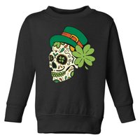 St Patricks Clover Skull Toddler Sweatshirt