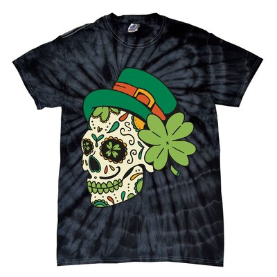 St Patricks Clover Skull Tie-Dye T-Shirt