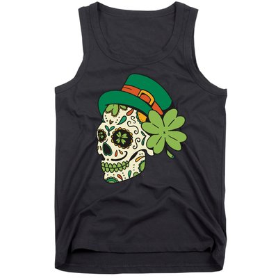 St Patricks Clover Skull Tank Top