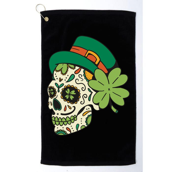 St Patricks Clover Skull Golf Towel
