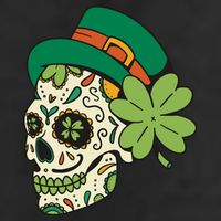 St Patricks Clover Skull Golf Towel