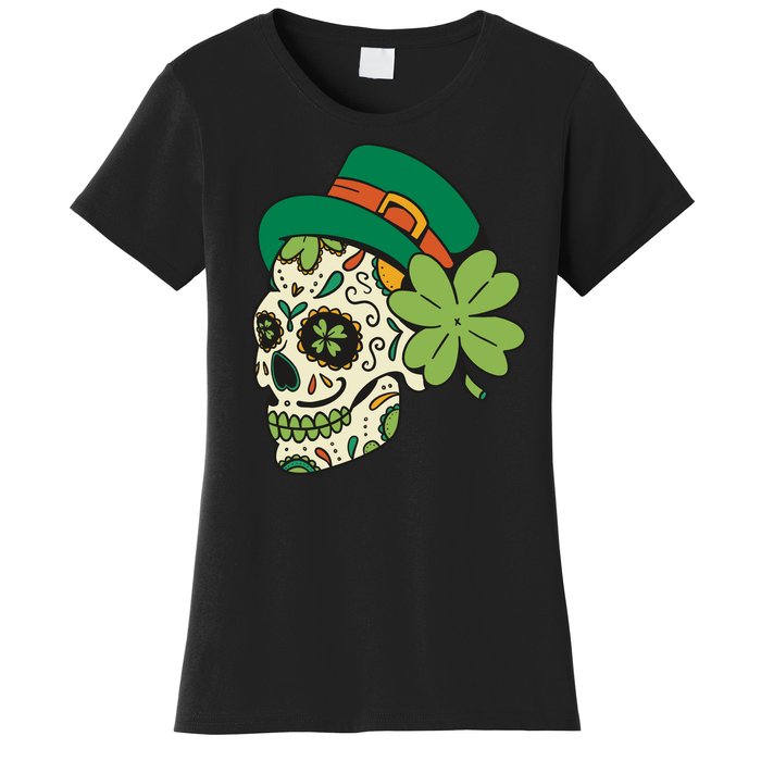 St Patricks Clover Skull Women's T-Shirt