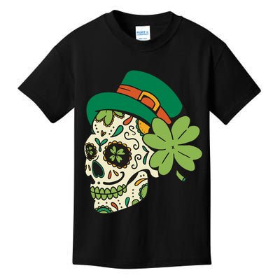 St Patricks Clover Skull Kids T-Shirt