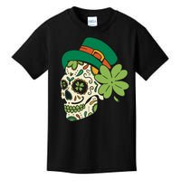 St Patricks Clover Skull Kids T-Shirt