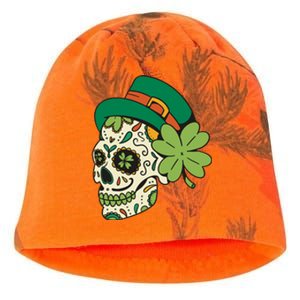 St Patricks Clover Skull Kati - Camo Knit Beanie