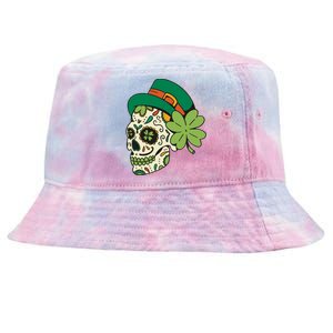 St Patricks Clover Skull Tie-Dyed Bucket Hat