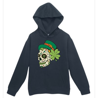 St Patricks Clover Skull Urban Pullover Hoodie