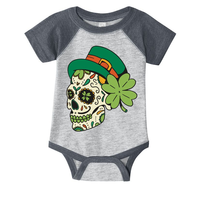 St Patricks Clover Skull Infant Baby Jersey Bodysuit