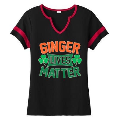 St Patricks Day - Ginger Lives Matter Ladies Halftime Notch Neck Tee