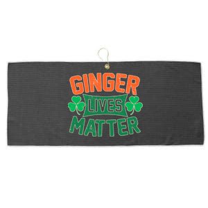 St Patricks Day - Ginger Lives Matter Large Microfiber Waffle Golf Towel