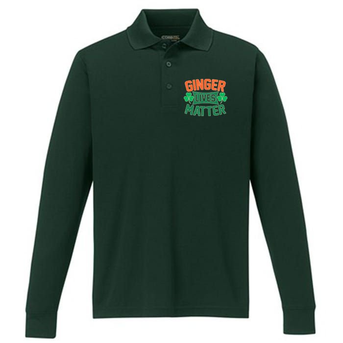 St Patricks Day - Ginger Lives Matter Performance Long Sleeve Polo