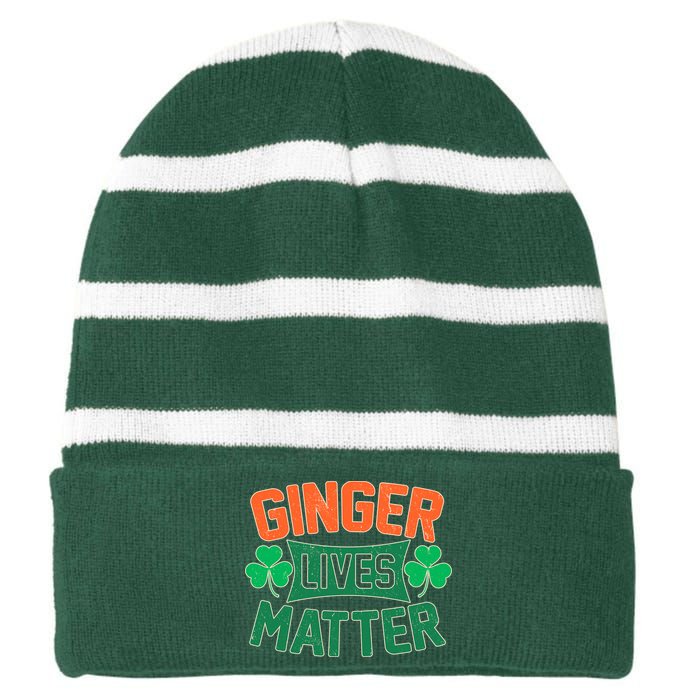 St Patricks Day - Ginger Lives Matter Striped Beanie with Solid Band