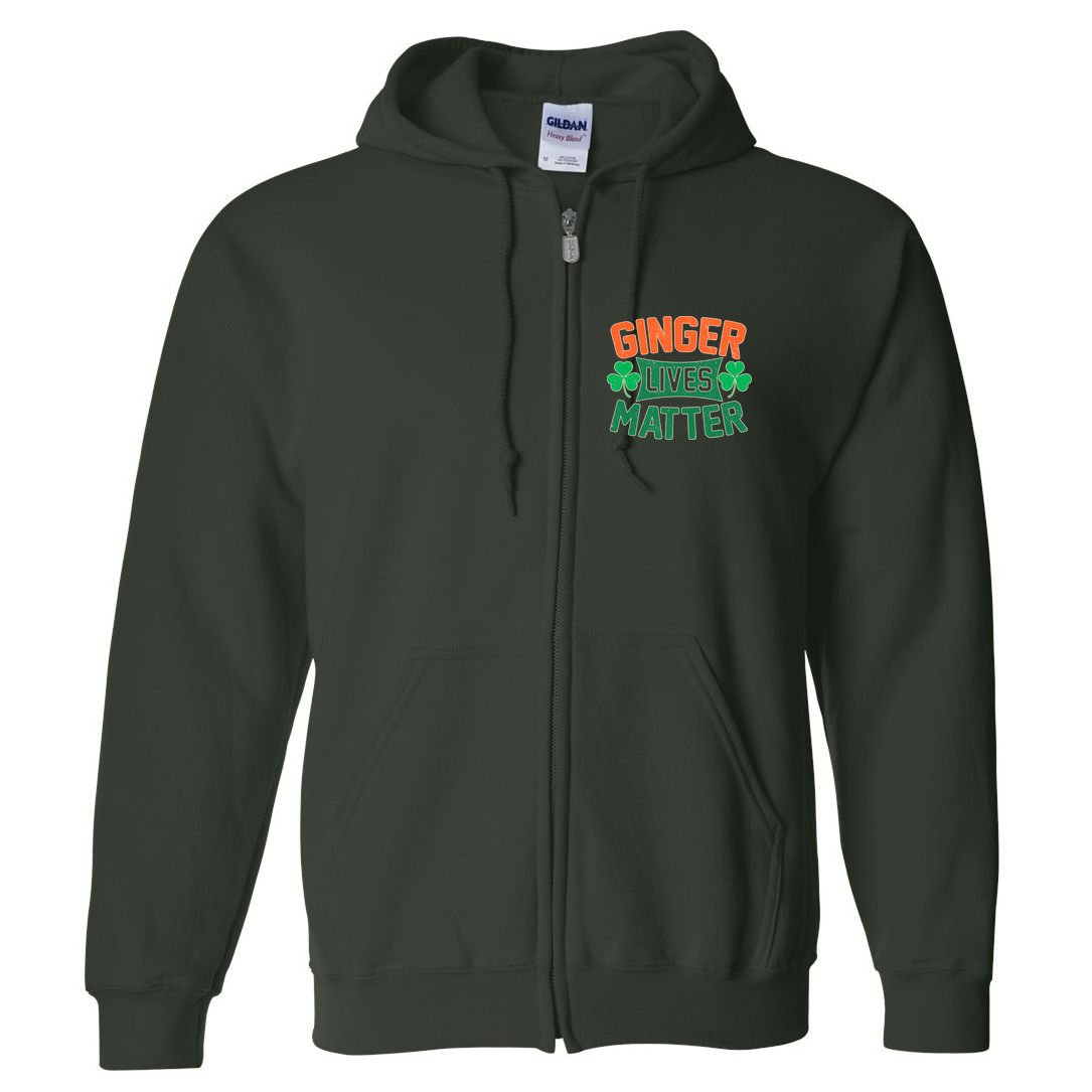 St Patricks Day - Ginger Lives Matter Full Zip Hoodie