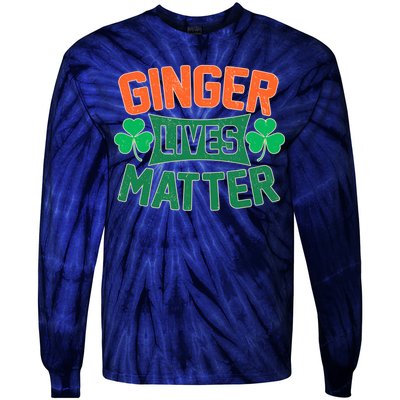 St Patricks Day - Ginger Lives Matter Tie-Dye Long Sleeve Shirt