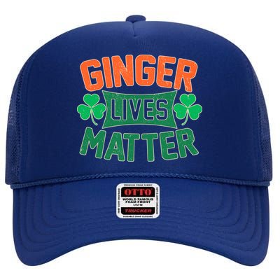 St Patricks Day - Ginger Lives Matter High Crown Mesh Back Trucker Hat