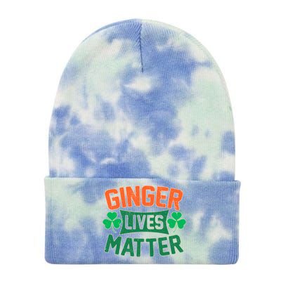 St Patricks Day - Ginger Lives Matter Tie Dye 12in Knit Beanie