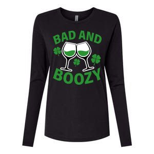 St Patrick's Day Bad and Boozy Womens Cotton Relaxed Long Sleeve T-Shirt