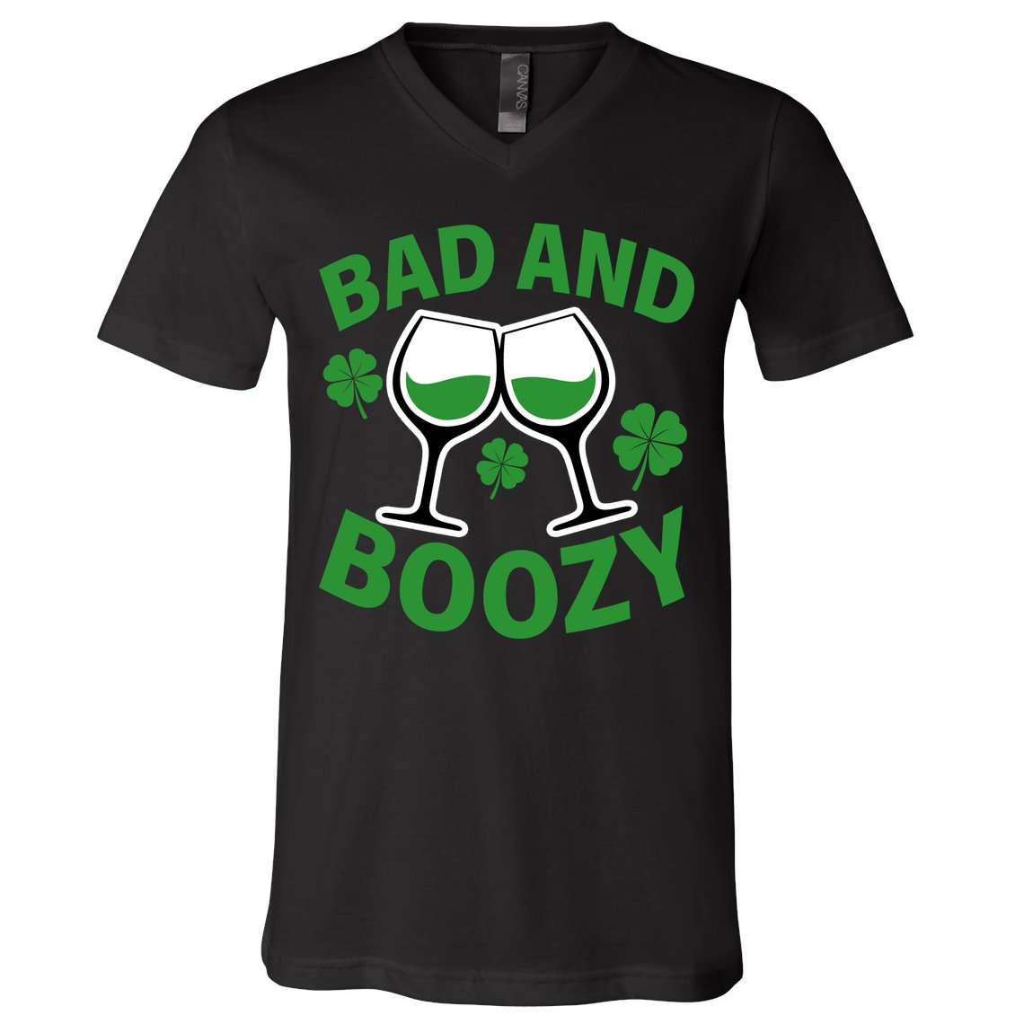 St Patrick's Day Bad and Boozy V-Neck T-Shirt