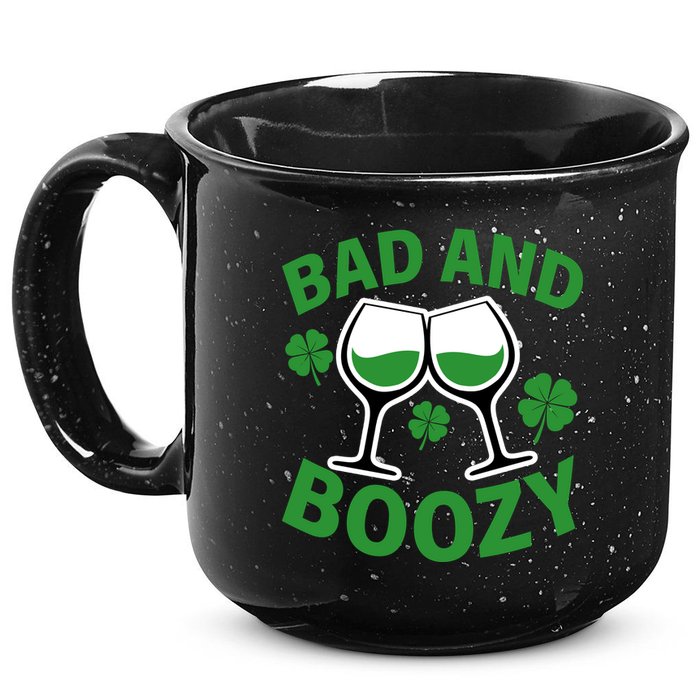 St Patrick's Day Bad and Boozy 15oz Campfire Ceramic Mug