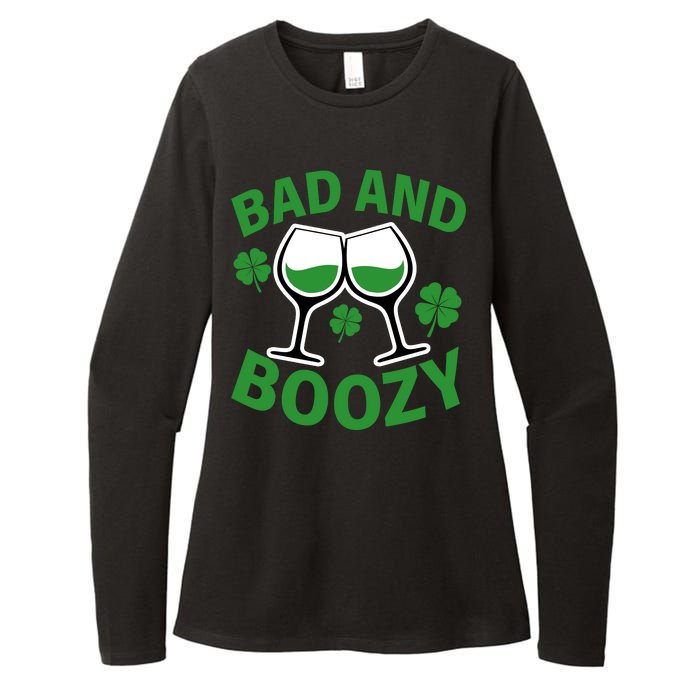 St Patrick's Day Bad and Boozy Womens CVC Long Sleeve Shirt