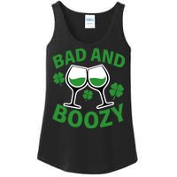 St Patrick's Day Bad and Boozy Ladies Essential Tank