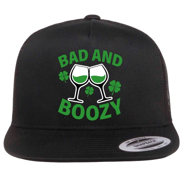 St Patrick's Day Bad and Boozy Flat Bill Trucker Hat