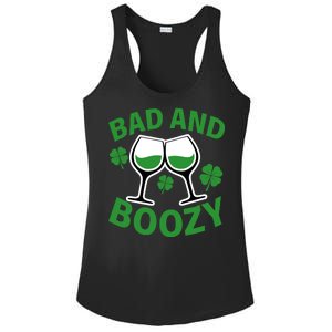 St Patrick's Day Bad and Boozy Ladies PosiCharge Competitor Racerback Tank