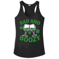 St Patrick's Day Bad and Boozy Ladies PosiCharge Competitor Racerback Tank