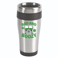 St Patrick's Day Bad and Boozy 16oz Travel Tumbler