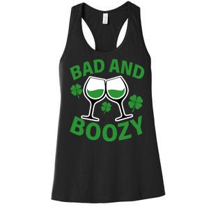 St Patrick's Day Bad and Boozy Women's Racerback Tank