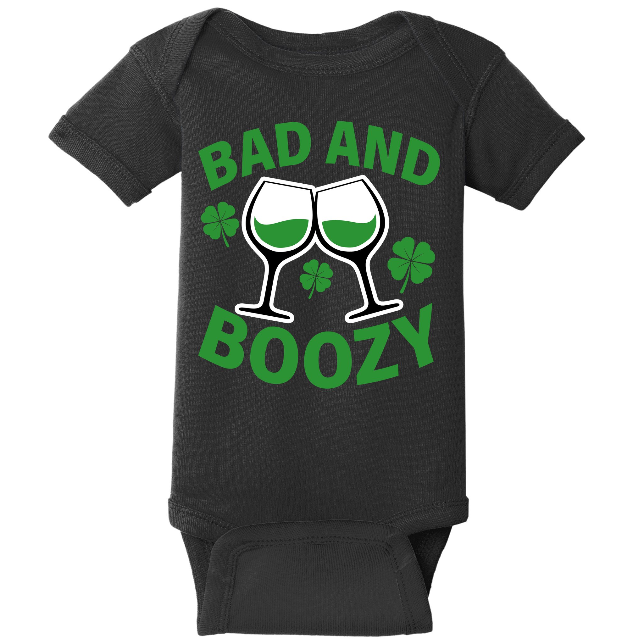 St Patrick's Day Bad and Boozy Baby Bodysuit