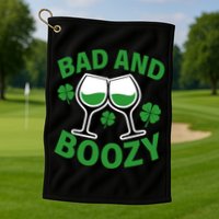 St Patrick's Day Bad and Boozy Golf Towel