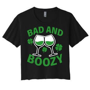 St Patrick's Day Bad and Boozy Women's Crop Top Tee