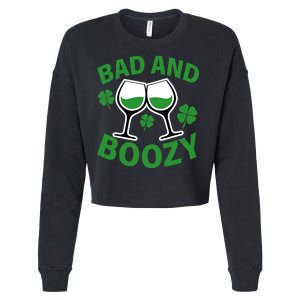 St Patrick's Day Bad and Boozy Cropped Pullover Crew