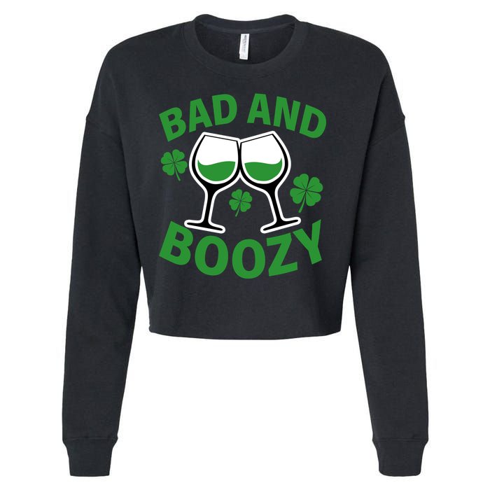 St Patrick's Day Bad and Boozy Cropped Pullover Crew