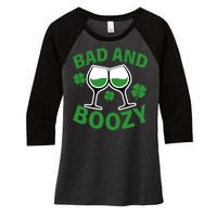 St Patrick's Day Bad and Boozy Women's Tri-Blend 3/4-Sleeve Raglan Shirt