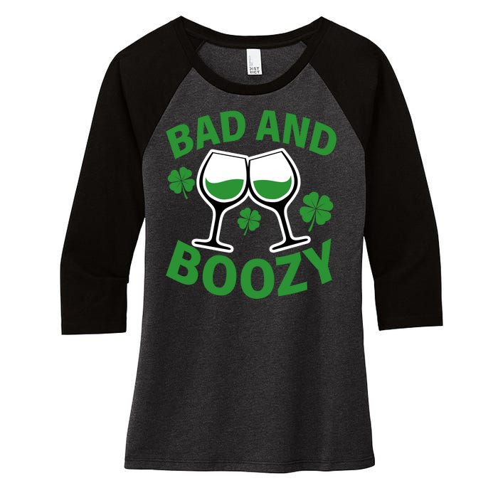 St Patrick's Day Bad and Boozy Women's Tri-Blend 3/4-Sleeve Raglan Shirt