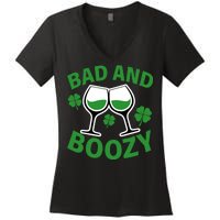 St Patrick's Day Bad and Boozy Women's V-Neck T-Shirt