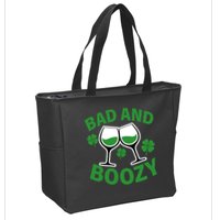 St Patrick's Day Bad and Boozy Zip Tote Bag