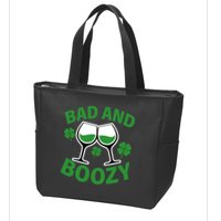 St Patrick's Day Bad and Boozy Zip Tote Bag