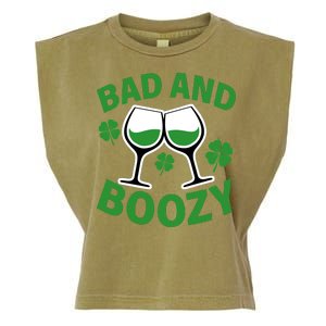 St Patrick's Day Bad and Boozy Garment-Dyed Women's Muscle Tee