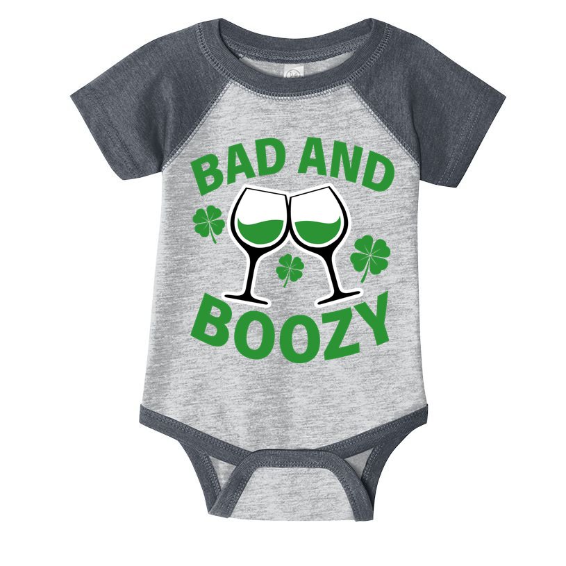 St Patrick's Day Bad and Boozy Infant Baby Jersey Bodysuit