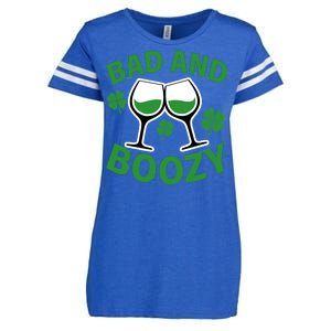 St Patrick's Day Bad and Boozy Enza Ladies Jersey Football T-Shirt