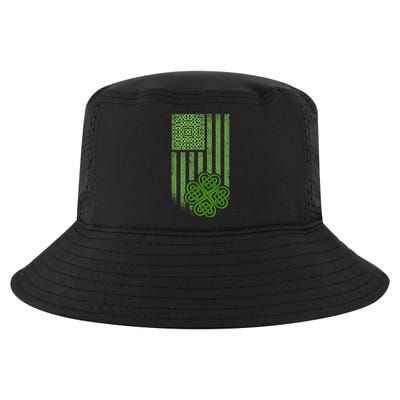 St Patrick's Day Celtic Shamrock US American Flag Cool Comfort Performance Bucket Hat