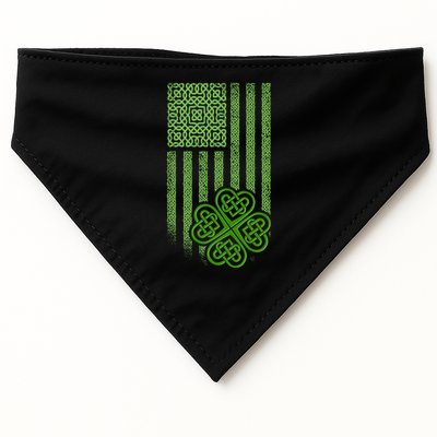 St Patrick's Day Celtic Shamrock US American Flag USA-Made Doggie Bandana