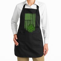 St Patrick's Day Celtic Shamrock US American Flag Apron