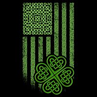St Patrick's Day Celtic Shamrock US American Flag T-Shirt